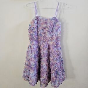 SHEIN Pastel Purple Floral Applique Mini Dress Size 4